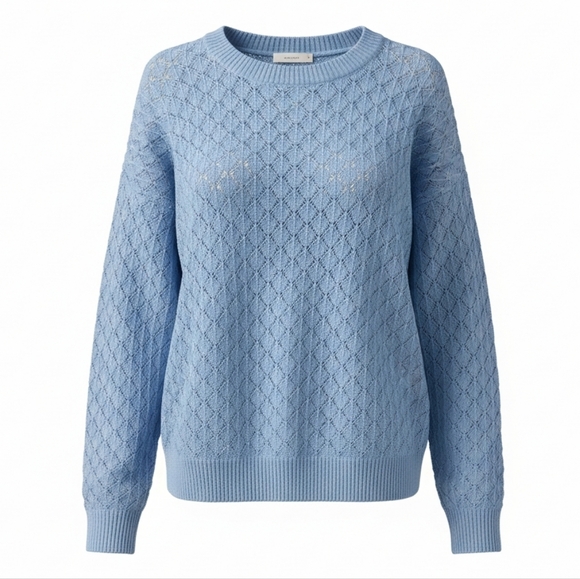 Anniewear Sweaters - Anniewear Blue Diamond Knit Sweater